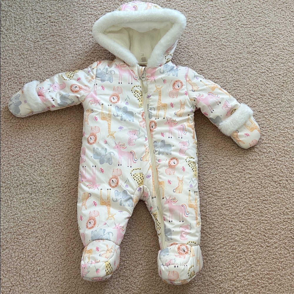 Cozy Animal Print Kids Snowsuit